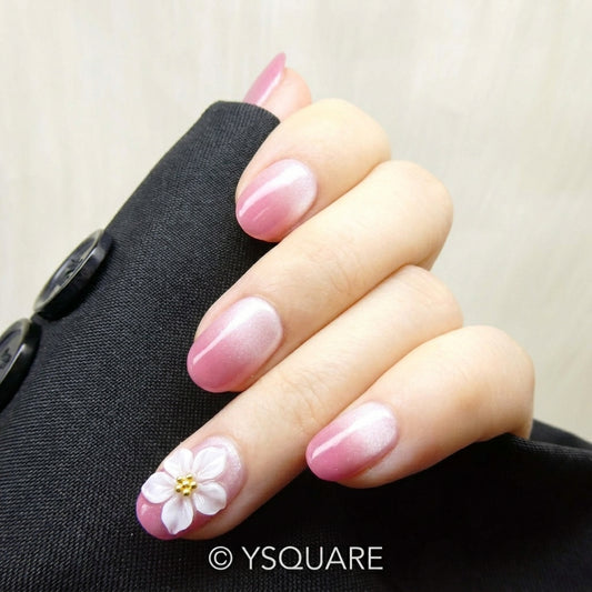 < Sakura > Y.Square Faux Ongles Fait Main Réutilisables
