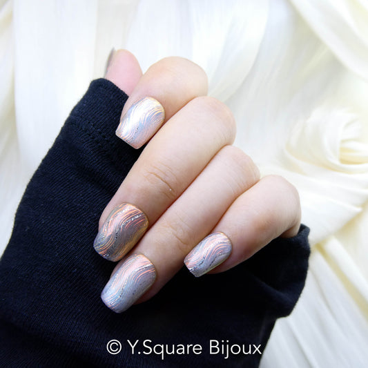 < Soleil de minuit > Y.Square Faux Ongles Fait Main Réutilisables