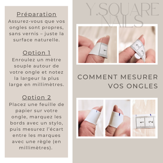 < Côte d'Azur > Y.Square Faux Ongles Fait Main Réutilisables