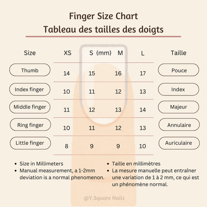 < Figue > Y.Square Faux Ongles Fait Main Réutilisables